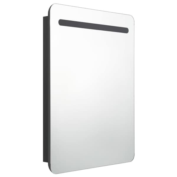 vidaXL LED-speilskap til bad blank svart 60x11x80 cm