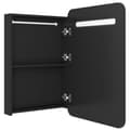 Miniatyrbilde 5 av 9: vidaXL LED-speilskap til bad blank svart 60x11x80 cm