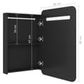 Miniatyrbilde 7 av 9: vidaXL LED-speilskap til bad blank svart 60x11x80 cm