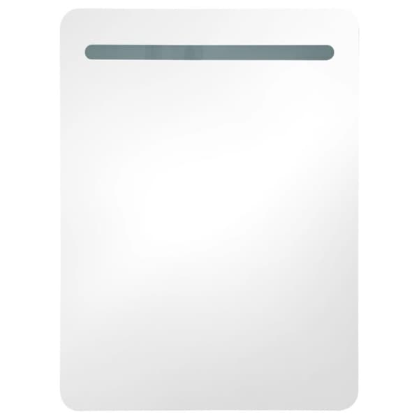vidaXL badeværelsesskab med spejl + LED-lys 60x11x80 cm skinnende hvid