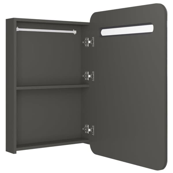 vidaXL LED-speilskap til bad antrasitt 60x11x80 cm