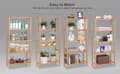 Miniatyrbillede 3 af 8: Bambu förvaringshylla med 5 justerbara hyllor 60x26x130 cm