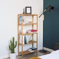 Miniatyrbillede 7 af 8: Bambu förvaringshylla med 5 justerbara hyllor 60x26x130 cm