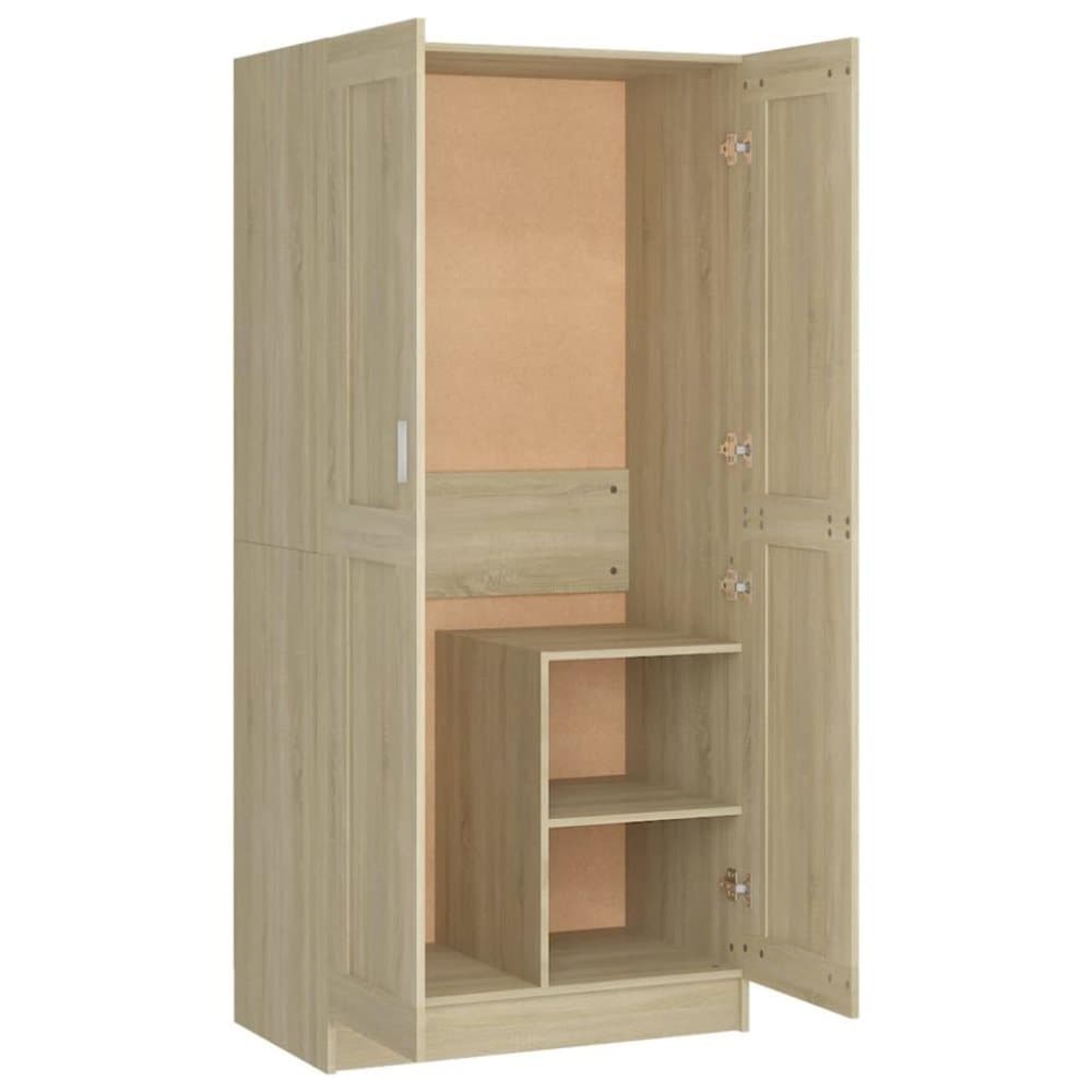 vidaXL Garderob sonoma-ek 82,5x51,5x180 cm spånskiva