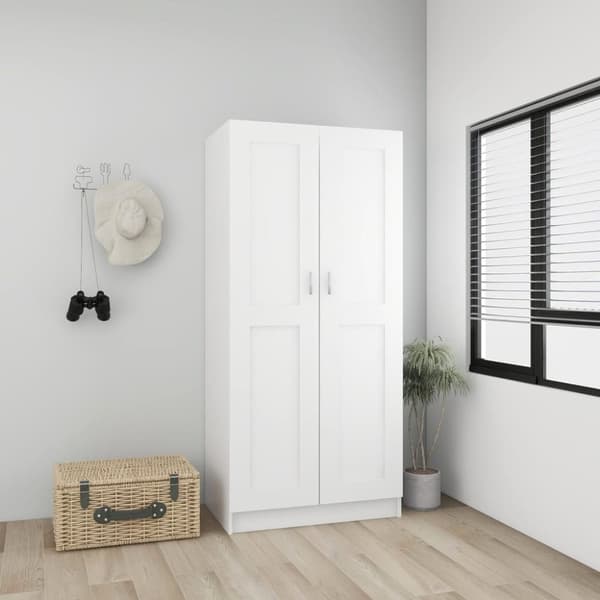 vidaXL Garderob vit 82,5x51,5x180 cm spånskiva