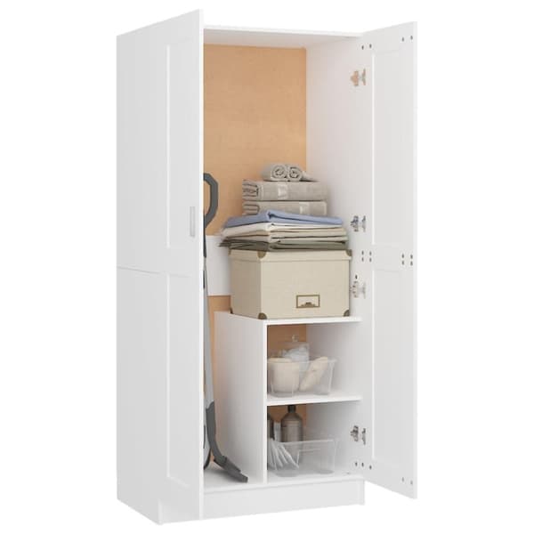 vidaXL Garderob vit 82,5x51,5x180 cm spånskiva