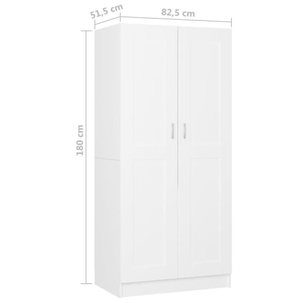 vidaXL Garderob vit 82,5x51,5x180 cm spånskiva