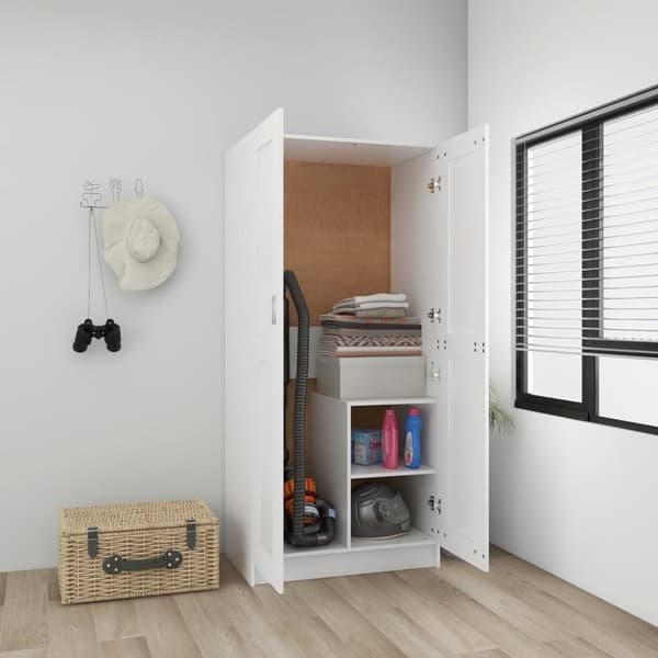 vidaXL Garderob vit 82,5x51,5x180 cm spånskiva