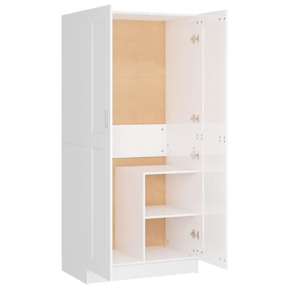 vidaXL Garderob vit högglans 82,5x51,5x180 cm spånskiva