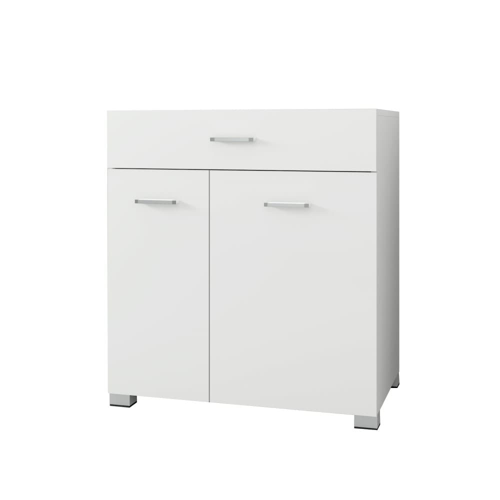 ML Design Tvättskåp med 2 utfällbara tvättpåsar, vit, 75x78.5x45 cm, tvättsamlare med lådor