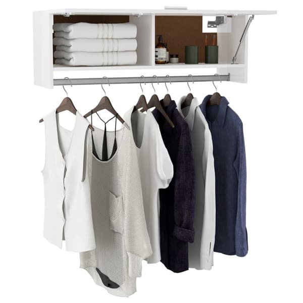vidaXL garderobe 100x32,5x35 cm spånplade hvid højglans