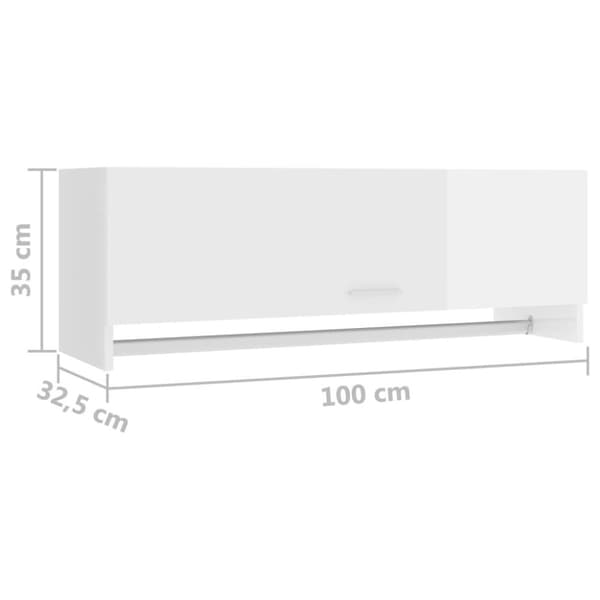 vidaXL garderobe 100x32,5x35 cm spånplade hvid højglans