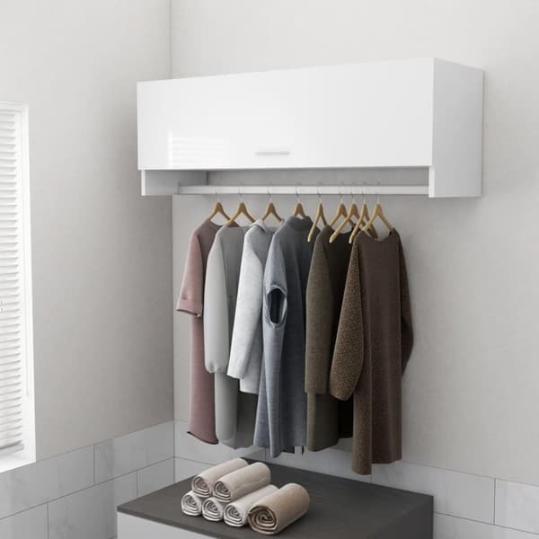 vidaXL garderobe 100x32,5x35 cm spånplade hvid højglans