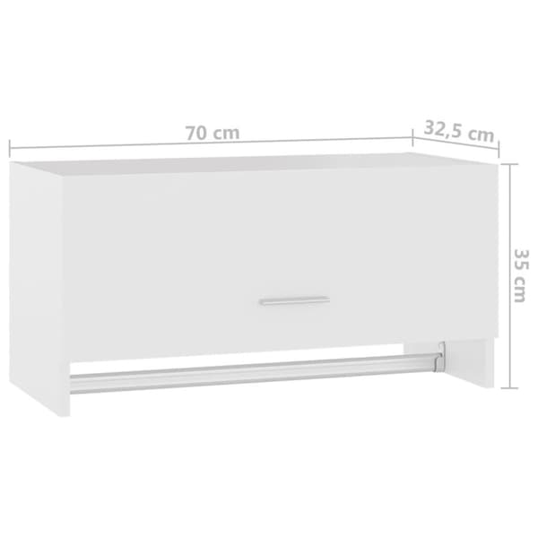 vidaXL Vaatekaappi valkoinen 70x32,5x35 cm lastulevy