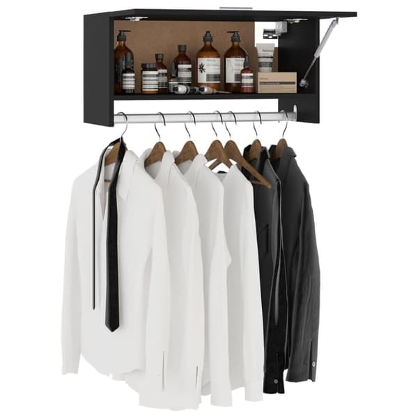 vidaXL garderobe 70x32,5x35 cm spånplade sort