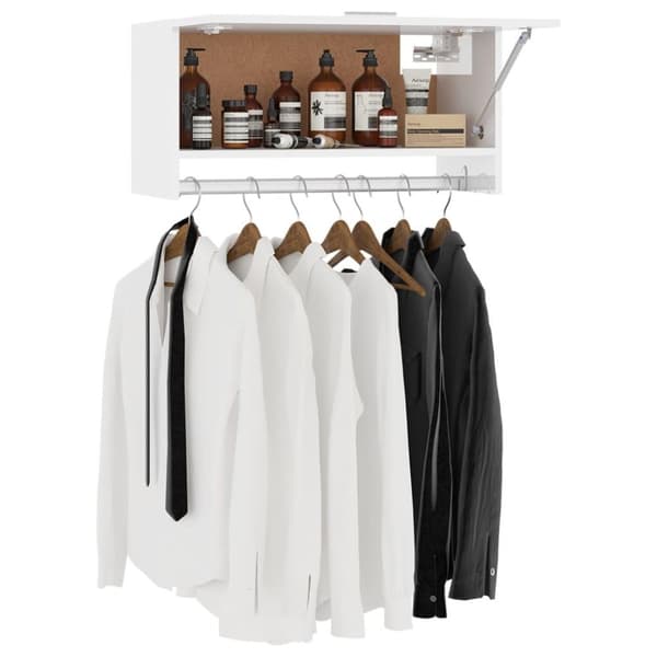 vidaXL garderobe 70x32,5x35 cm spånplade hvid højglans