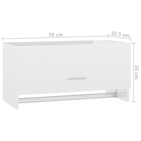 vidaXL garderobe 70x32,5x35 cm spånplade hvid højglans
