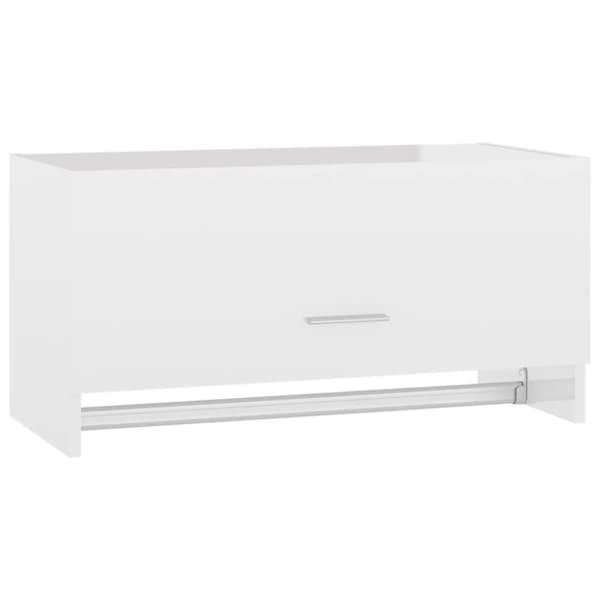 vidaXL garderobe 70x32,5x35 cm spånplade hvid højglans