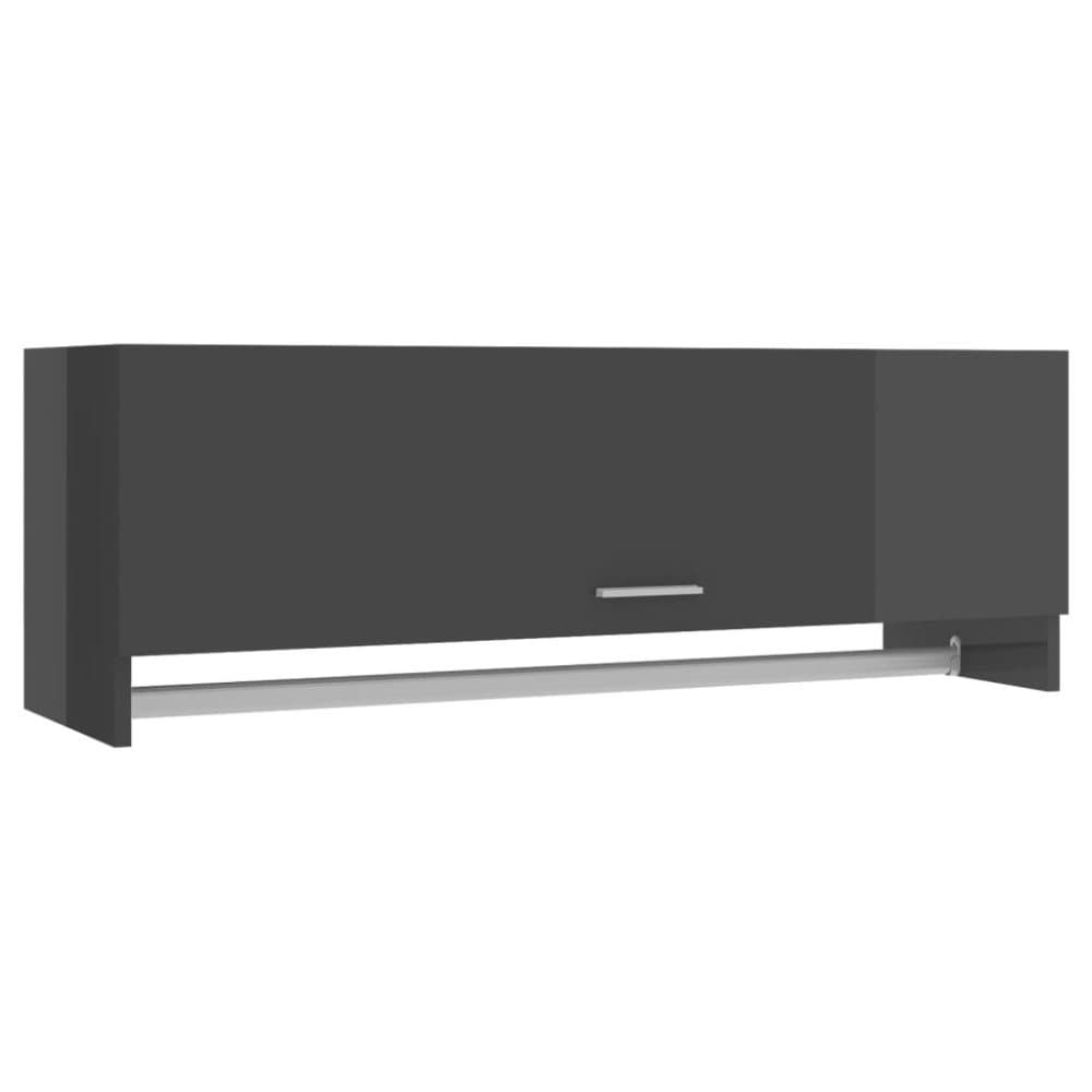 vidaXL Garderob grå högglans 100x32,5x35 cm spånskiva