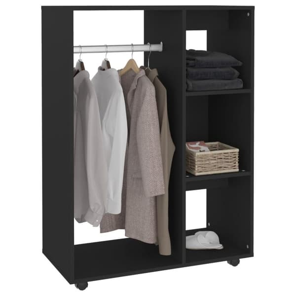 vidaXL garderobe 80x40x110 cm spånplade sort