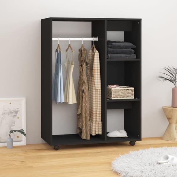 vidaXL garderobe 80x40x110 cm spånplade sort