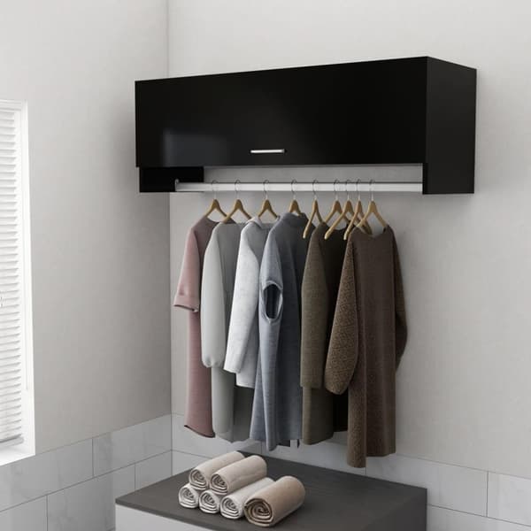 vidaXL Garderobe svart 100x32,5x35 cm sponplate