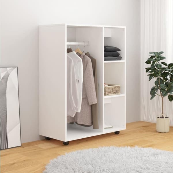 vidaXL Vaatekaappi valkoinen 80x40x110 cm lastulevy