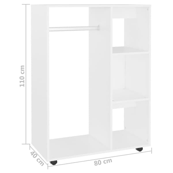 vidaXL Vaatekaappi valkoinen 80x40x110 cm lastulevy