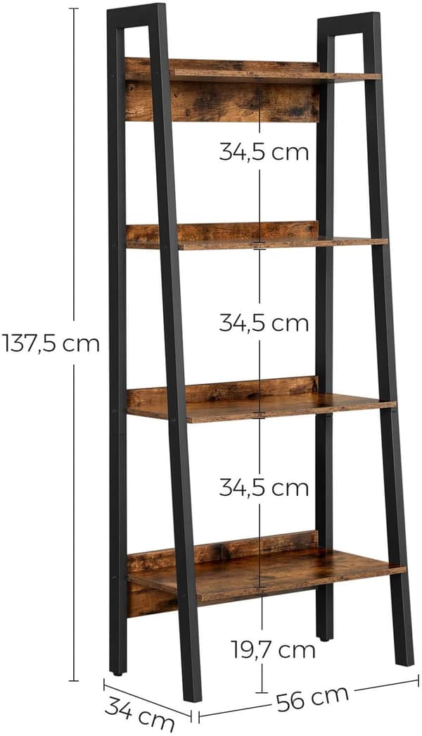 Förvaring Steghylla Industridesign Vintage brun-svart
