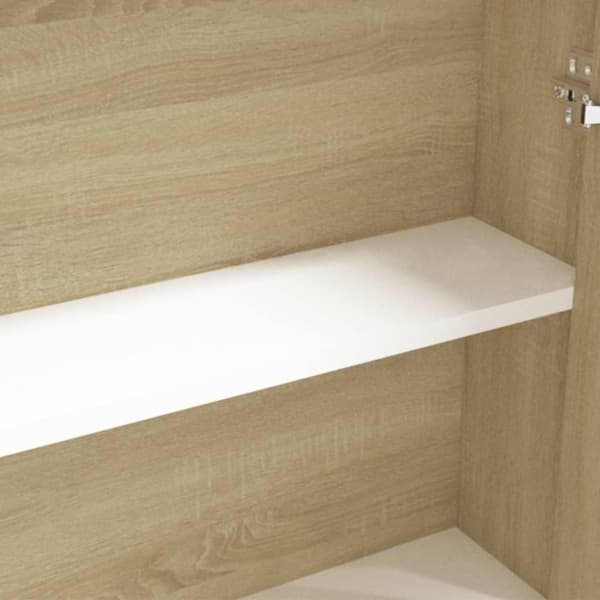 vidaXL Spegelskåp för badrum vit och ek 60x15x75 cm MDF