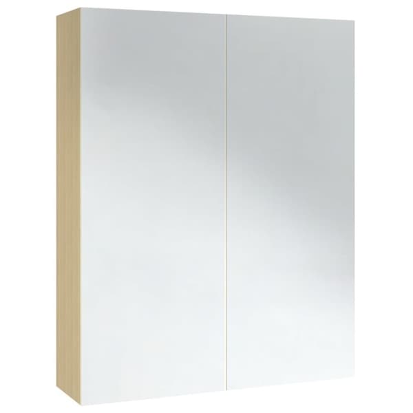 vidaXL Spegelskåp för badrum vit och ek 60x15x75 cm MDF