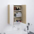 Miniatyrbild 9 av 10: vidaXL Spegelskåp för badrum vit och ek 60x15x75 cm MDF