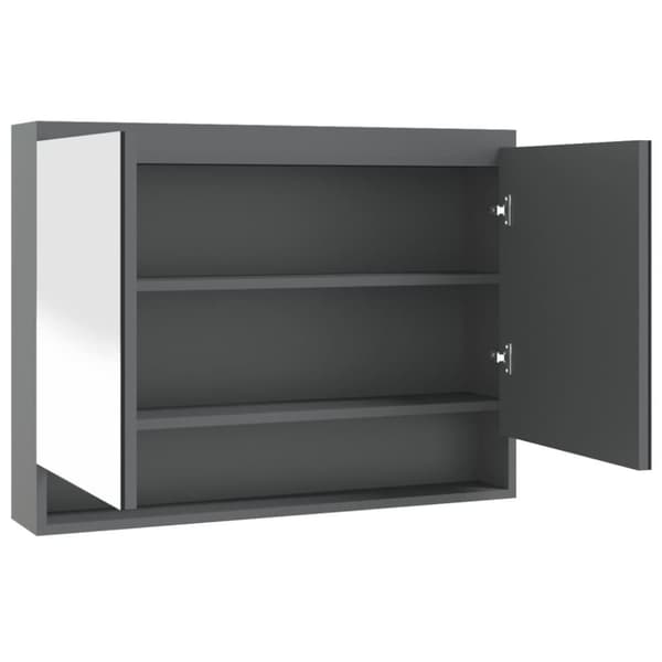 vidaXL Spegelskåp för badrum grå 80x15x60 cm MDF
