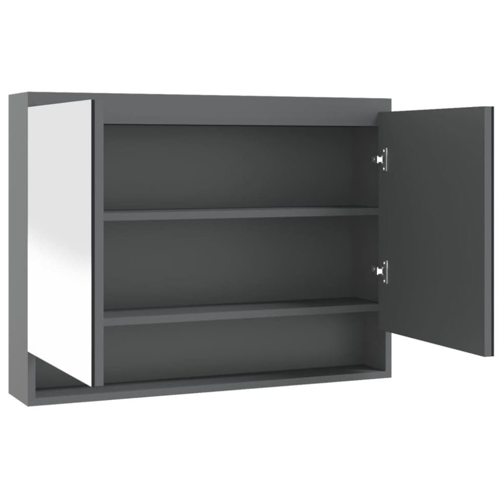vidaXL Speilskap til bad 80x15x60 cm MDF grå