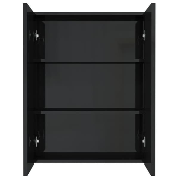 vidaXL badeværelsesskab med spejl 60x15x75 cm MDF skinnende sort