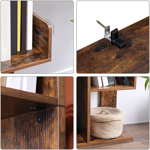 Bokhylla 13 förvaringsfack Vintage brun 86 x 25 x 140 cm