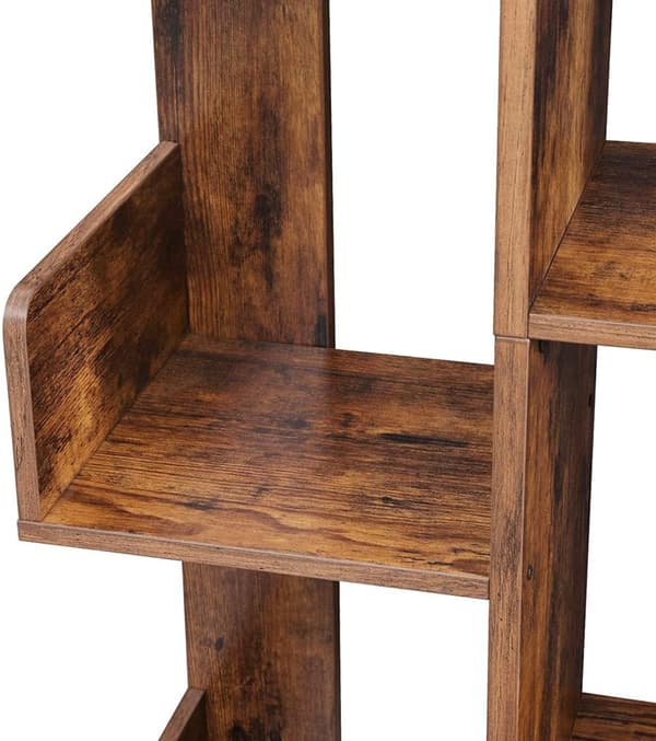 Bokhylla 13 förvaringsfack Vintage brun 86 x 25 x 140 cm