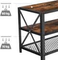 Pikkukuva 6 / 9: TV bänk Industriellstil 140 x 39 x 52 cm för upp till 60-tums TV, Vintage brun-svart