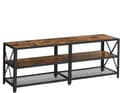 Pikkukuva 1 / 9: TV bänk Industriellstil 140 x 39 x 52 cm för upp till 60-tums TV, Vintage brun-svart