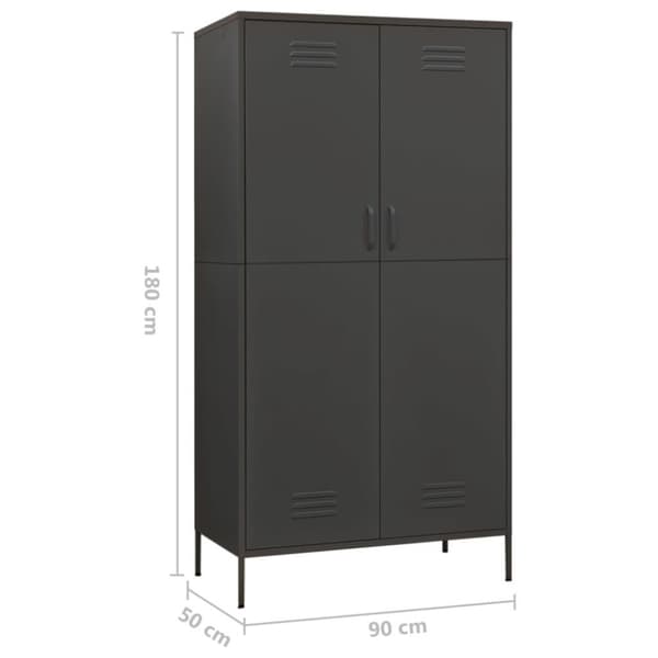 vidaXL klædeskab 90x50x180 cm stål antracitgrå