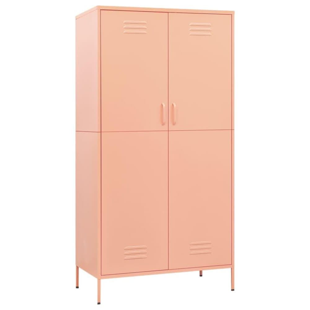 vidaXL Garderob 90x50x180 cm rosa stål