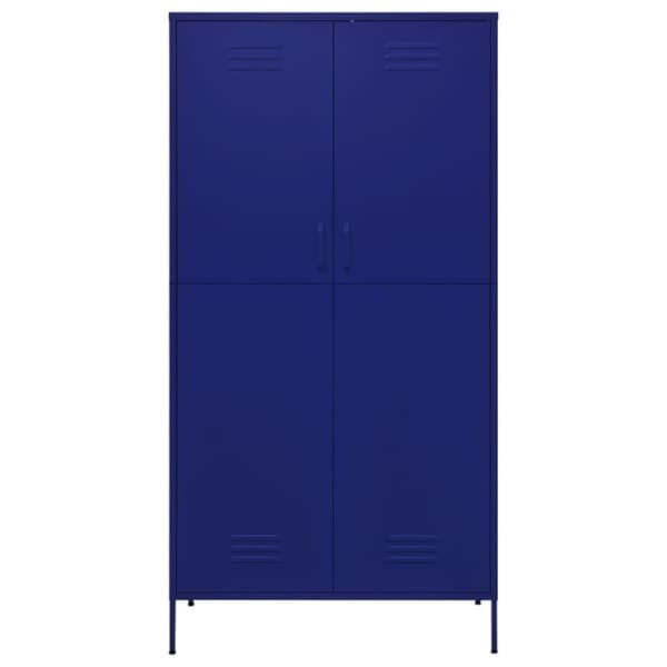 vidaXL Garderobe marineblå 90x50x180 cm stål