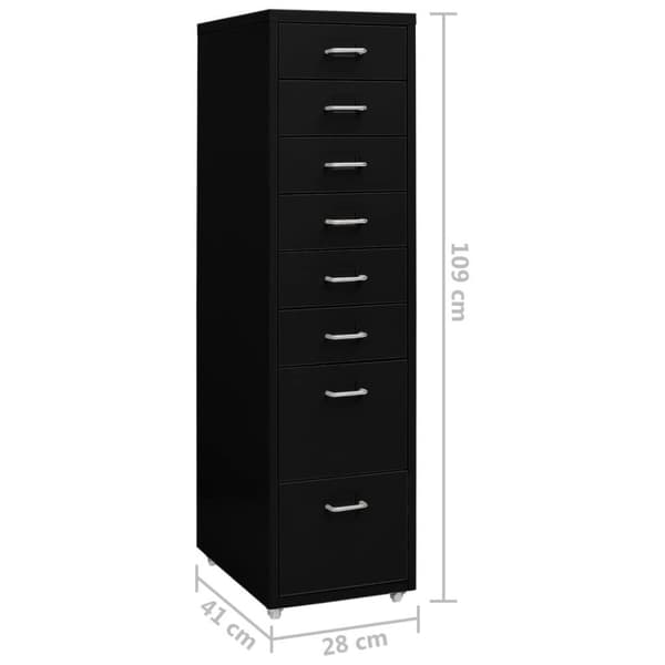 vidaXL mobilt arkivskab 28x41x109 cm metal sort