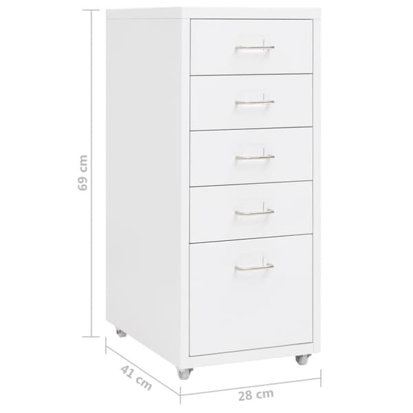 vidaXL mobilt arkivskab 28x41x69 cm metal hvid