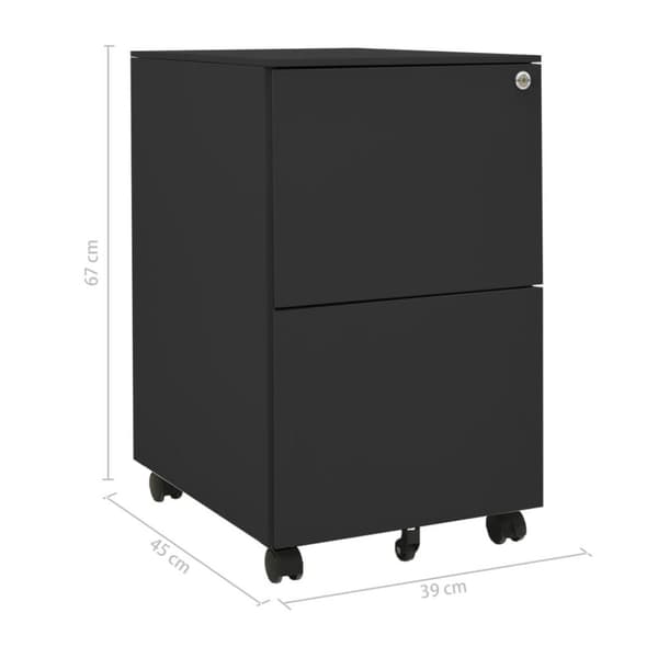 vidaXL mobilt arkivskab 39x45x67 cm stål antracitgrå