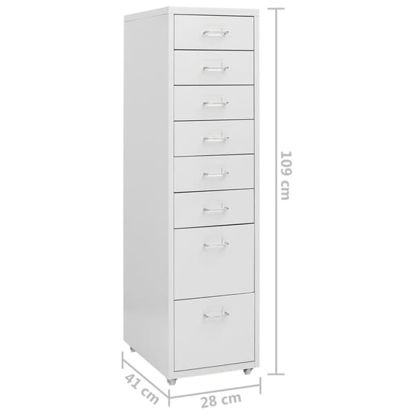 vidaXL mobilt arkivskab 28x41x109 cm metal grå