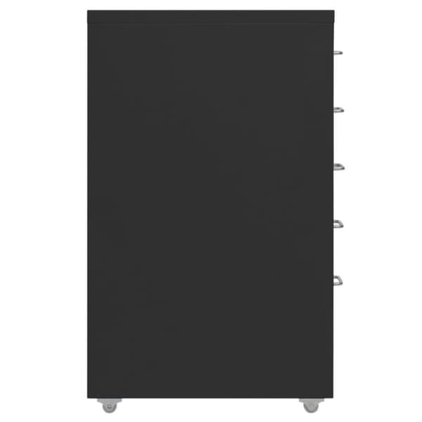 vidaXL Arkistokaappi siirrettävä musta 28x41x69 cm metalli