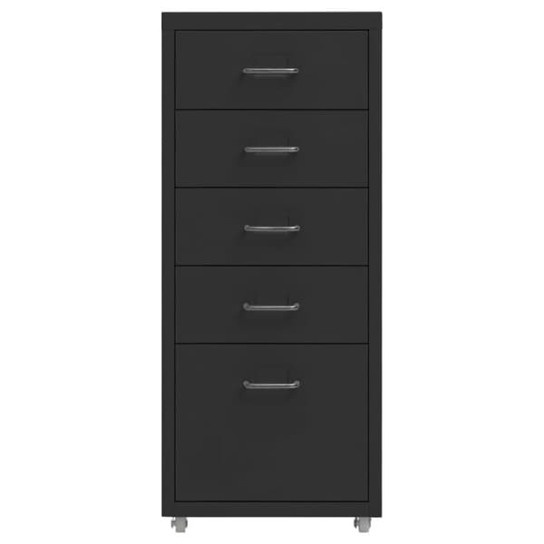 vidaXL Arkistokaappi siirrettävä musta 28x41x69 cm metalli
