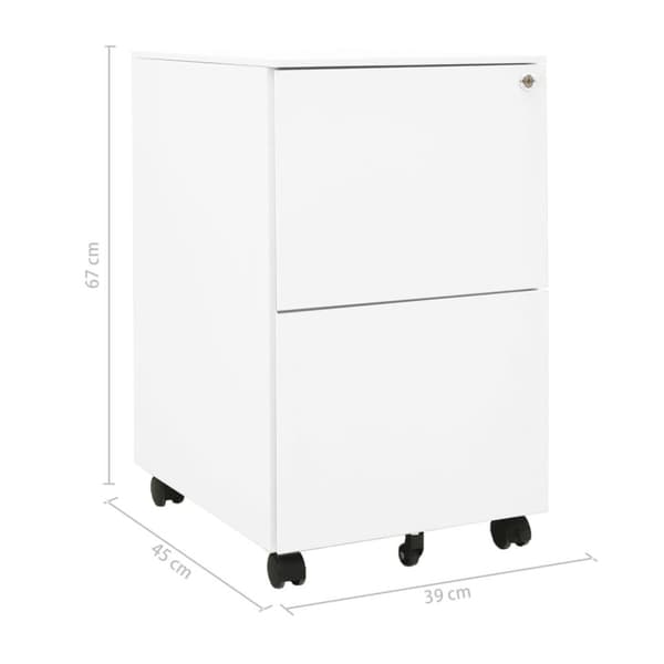 vidaXL Hurts vit 39x45x67 cm stål