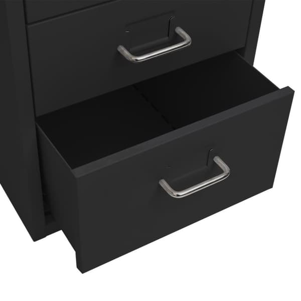 vidaXL Arkistokaappi siirrettävä musta 28x41x69 cm metalli